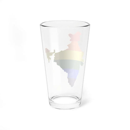 LGBT flag map of India (India) Pint Glass 16oz - Go Mug Yourself