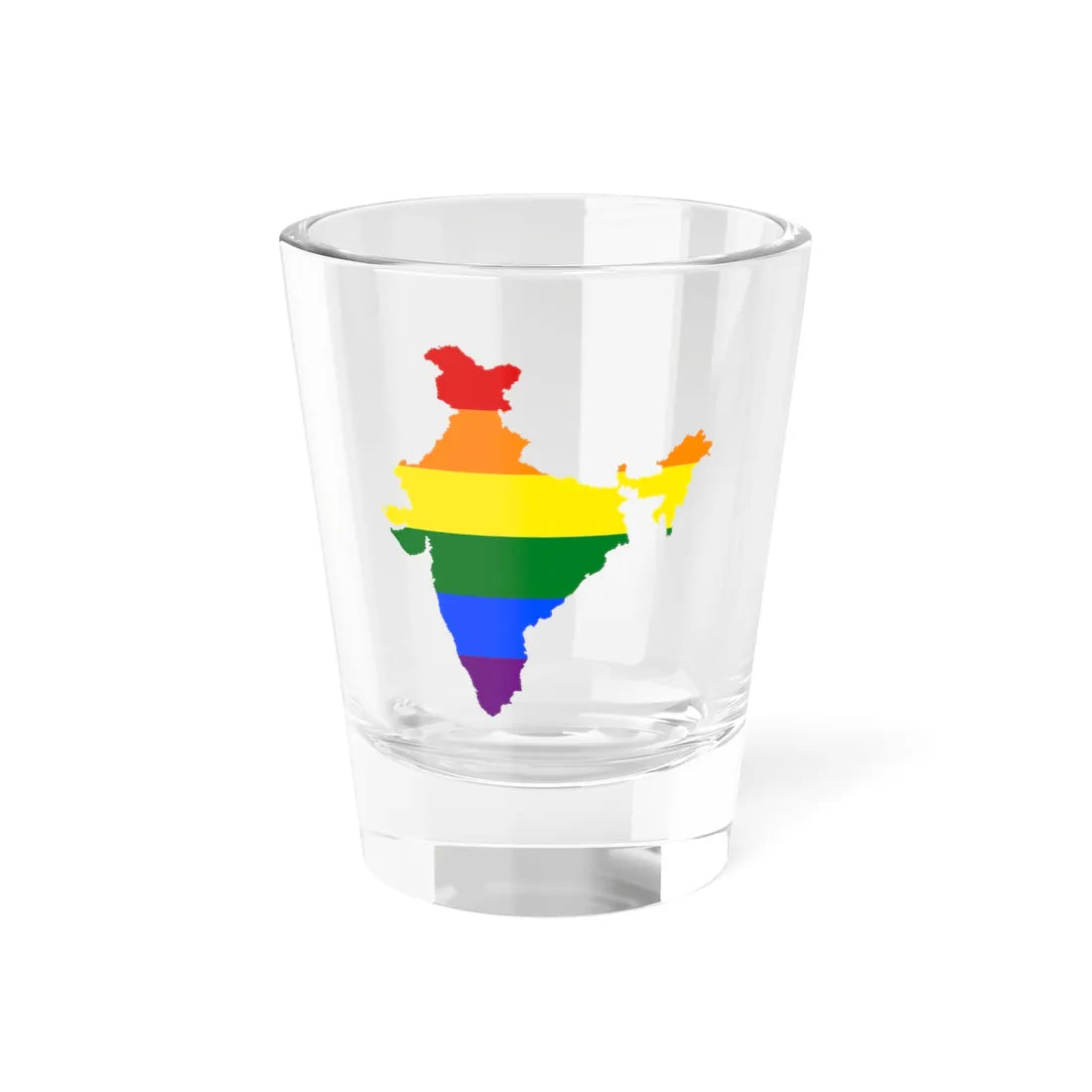 LGBT flag map of India (India) Shot Glass 1.5oz 1.5oz - Go Mug Yourself