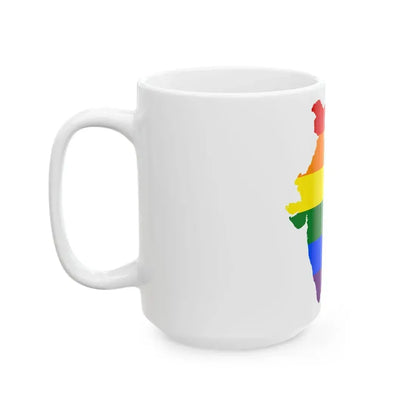 LGBT flag map of India (India) White Coffee Mug - Go Mug Yourself