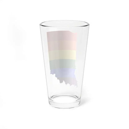 LGBT flag map of Indiana (United States) Pint Glass 16oz - Go Mug Yourself