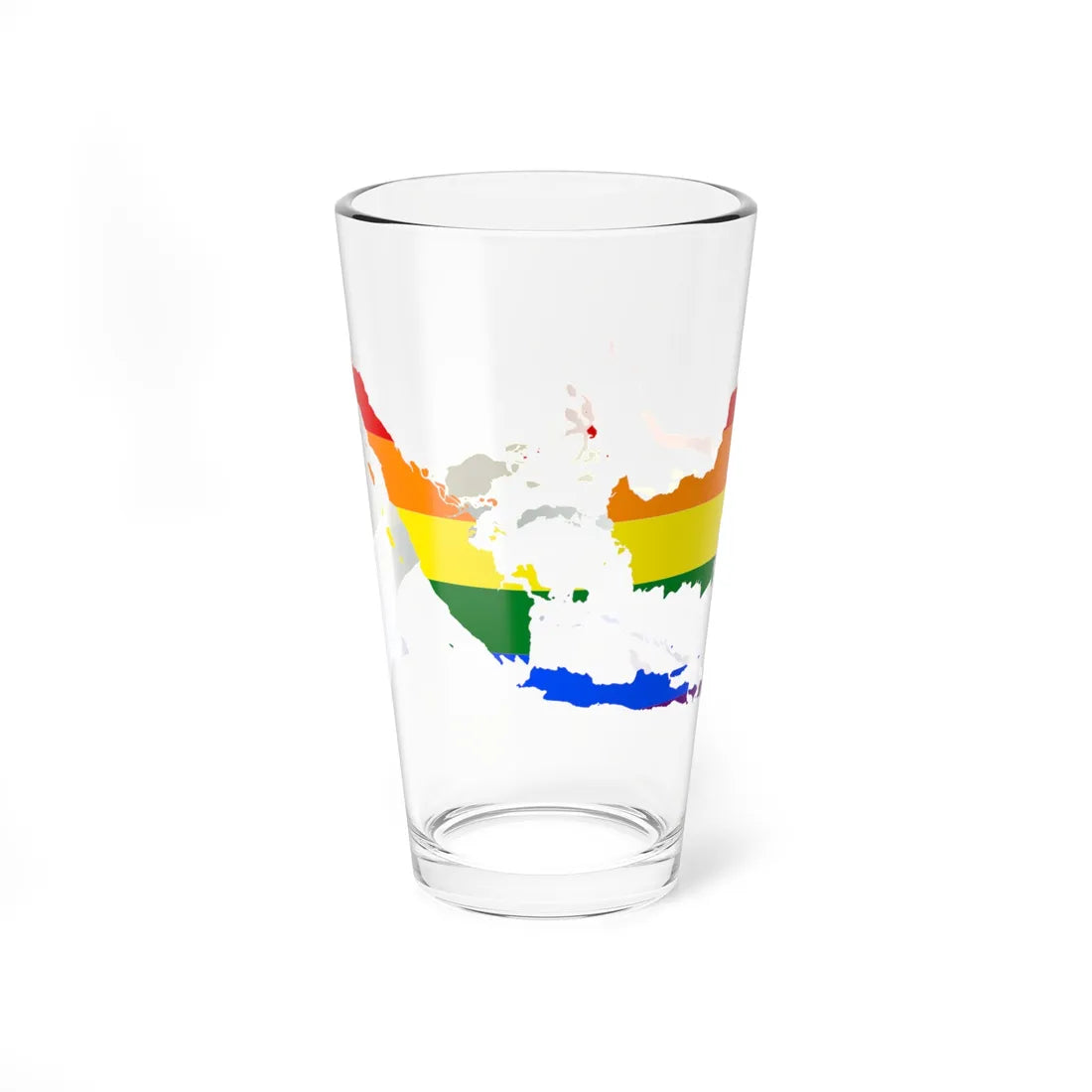 LGBT flag map of Indonesia (Indonesia) Pint Glass 16oz - Go Mug Yourself