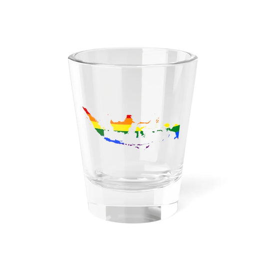 LGBT flag map of Indonesia (Indonesia) Shot Glass 1.5oz 1.5oz - Go Mug Yourself