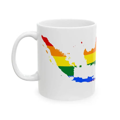 LGBT flag map of Indonesia (Indonesia) White Coffee Mug - Go Mug Yourself