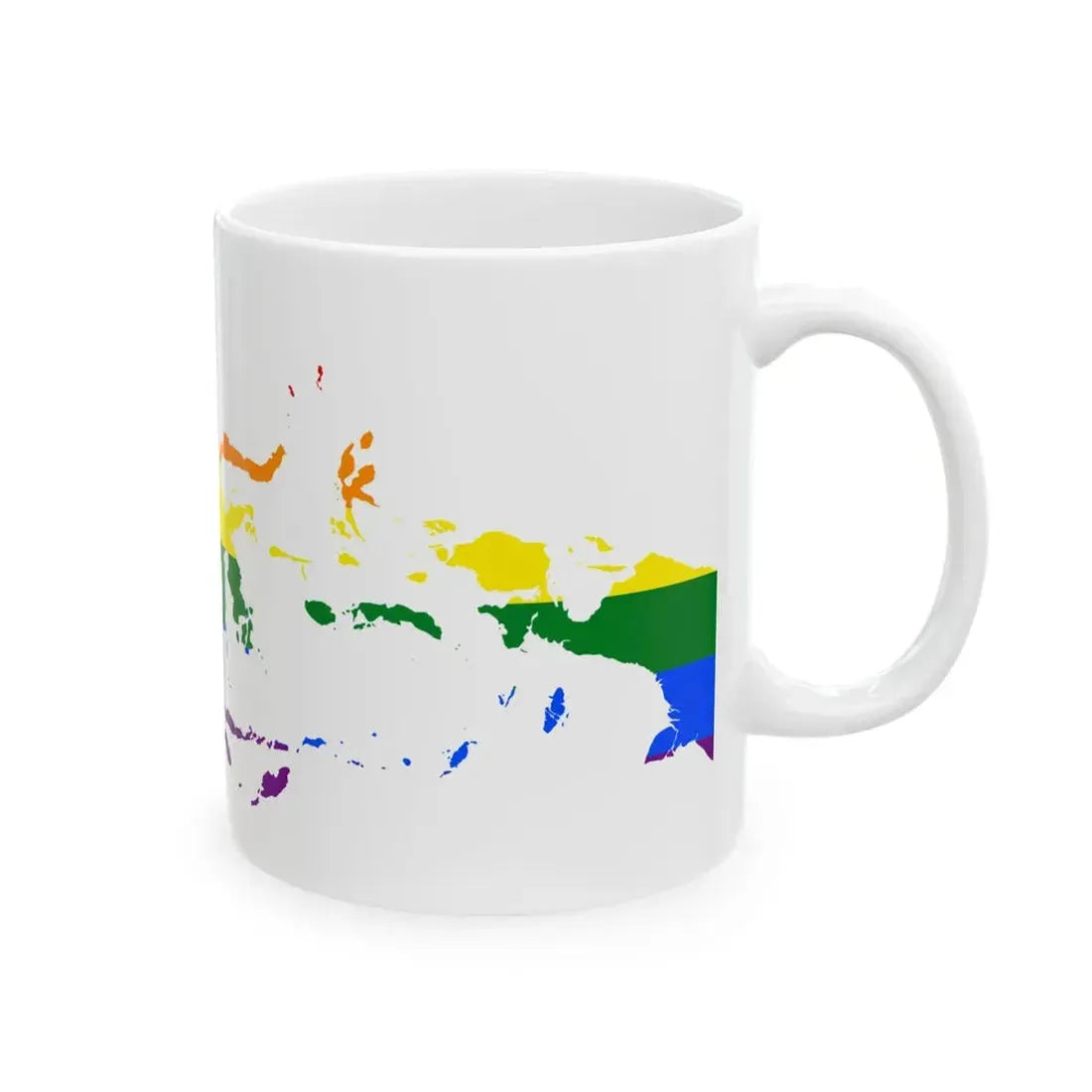 LGBT flag map of Indonesia (Indonesia) White Coffee Mug - Go Mug Yourself