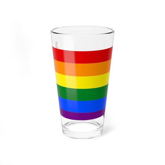 LGBT flag map of Iowa (United States) Pint Glass 16oz 16oz - Go Mug Yourself