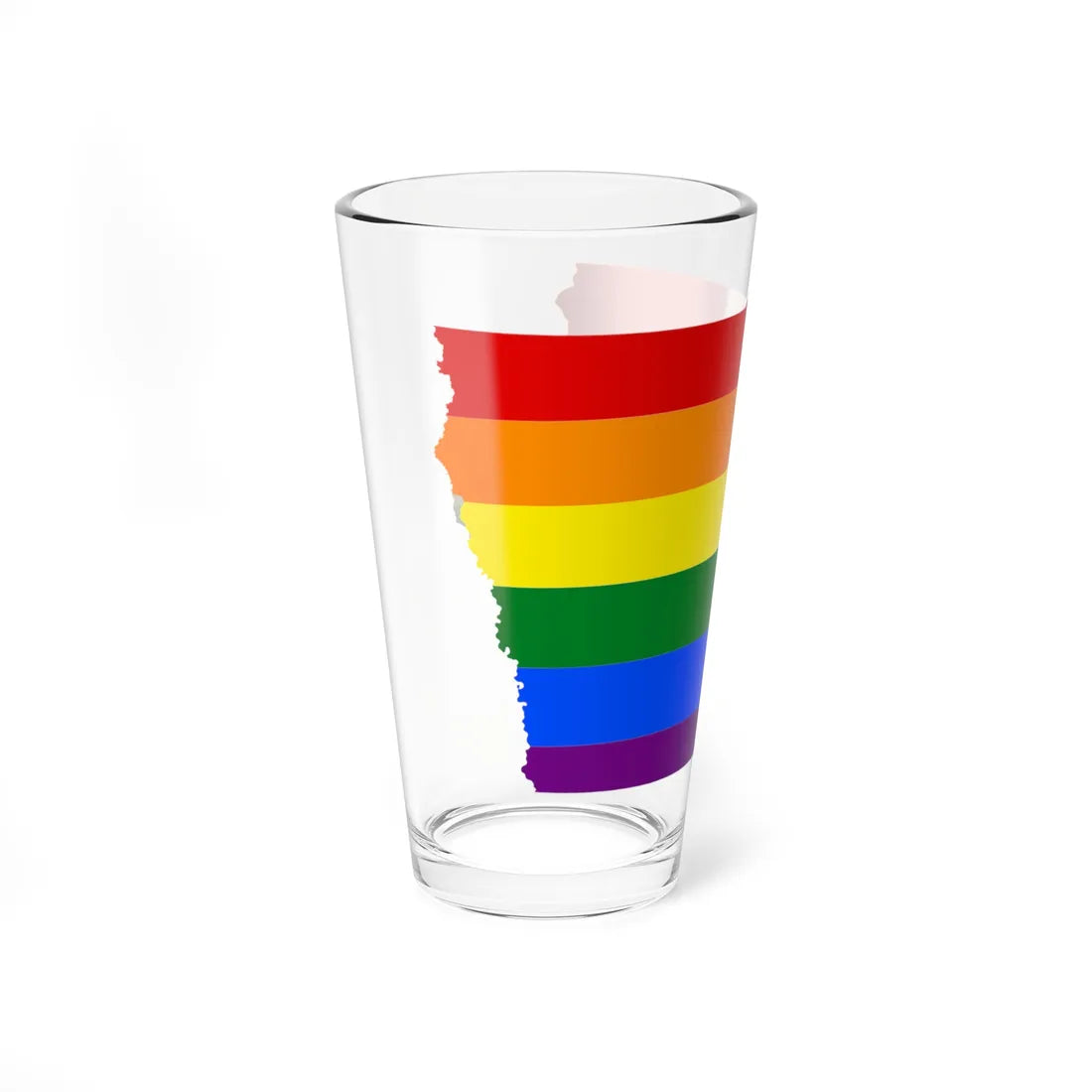 LGBT flag map of Iowa (United States) Pint Glass 16oz - Go Mug Yourself