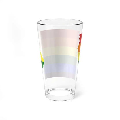 LGBT flag map of Iowa (United States) Pint Glass 16oz - Go Mug Yourself