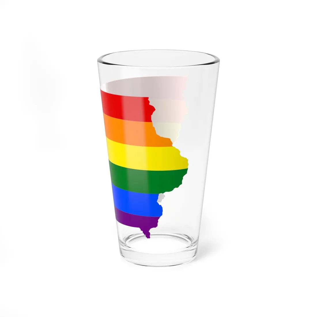 LGBT flag map of Iowa (United States) Pint Glass 16oz - Go Mug Yourself