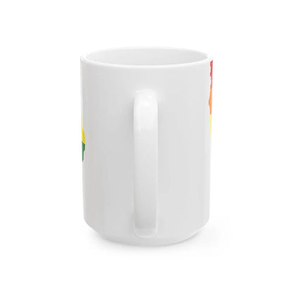 LGBT flag map of Iowa (United States) White Coffee Mug - Go Mug Yourself