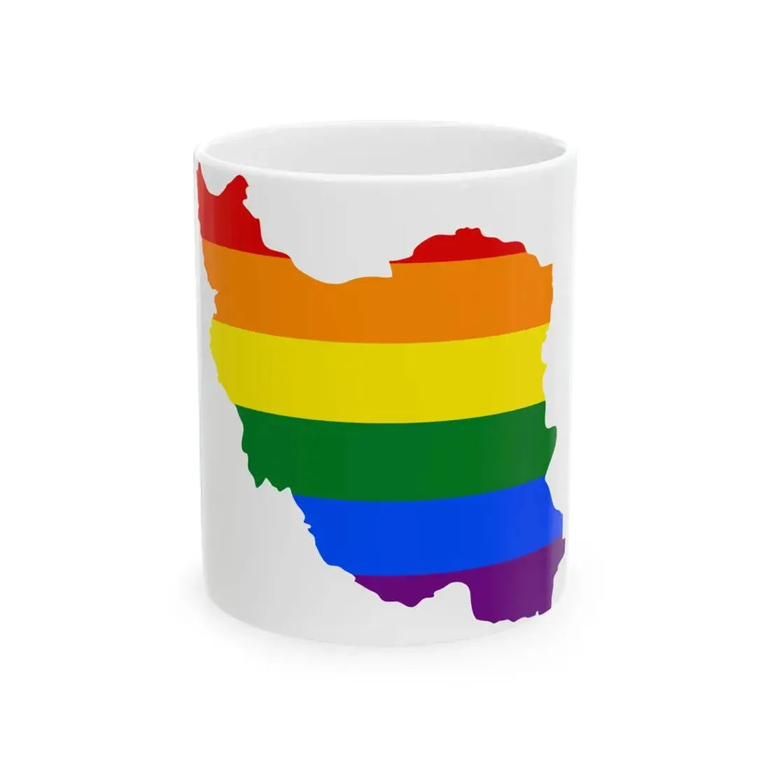 LGBT flag map of Iran (Iran) White Coffee Mug 11oz - Go Mug Yourself