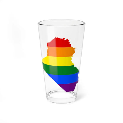 LGBT flag map of Iraq (Iraq) Pint Glass 16oz 16oz - Go Mug Yourself