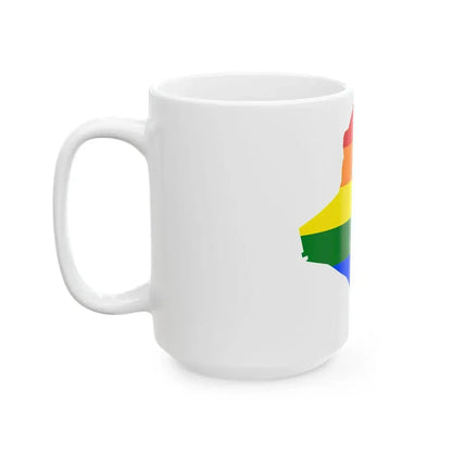 LGBT flag map of Iraq (Iraq) White Coffee Mug - Go Mug Yourself