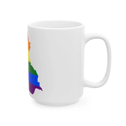 LGBT flag map of Iraq (Iraq) White Coffee Mug - Go Mug Yourself