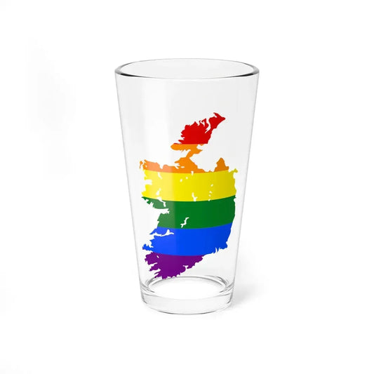 LGBT flag map of Ireland (Ireland) Pint Glass 16oz 16oz - Go Mug Yourself