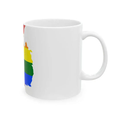LGBT flag map of Ireland (Ireland) White Coffee Mug - Go Mug Yourself