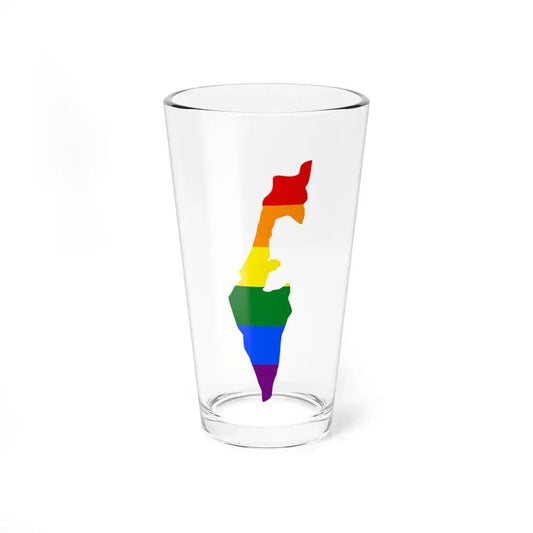 LGBT flag map of Israel (Israel) Pint Glass 16oz 16oz - Go Mug Yourself
