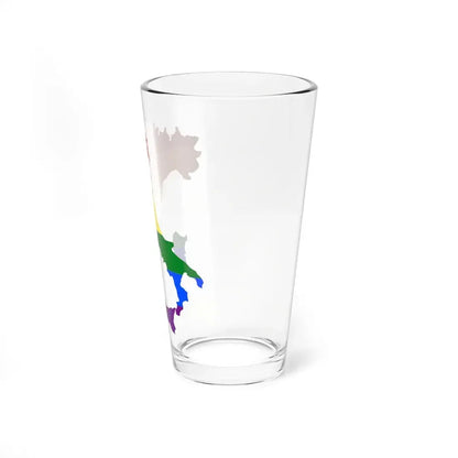 LGBT flag map of Italy (Italy) Pint Glass 16oz - Go Mug Yourself