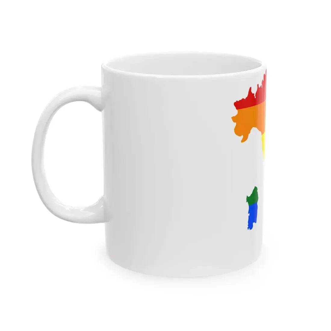 LGBT flag map of Italy (Italy) White Coffee Mug - Go Mug Yourself