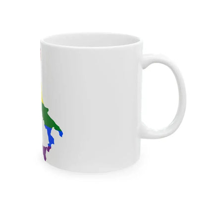 LGBT flag map of Italy (Italy) White Coffee Mug - Go Mug Yourself
