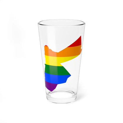 LGBT flag map of Jordan (Jordan) Pint Glass 16oz 16oz - Go Mug Yourself