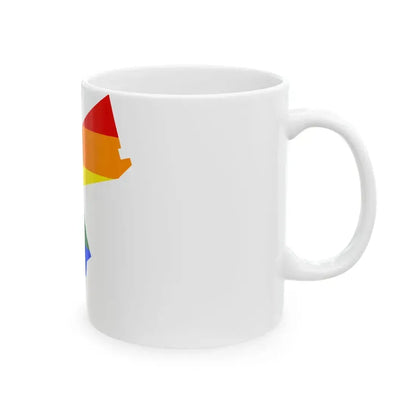 LGBT flag map of Jordan (Jordan) White Coffee Mug - Go Mug Yourself
