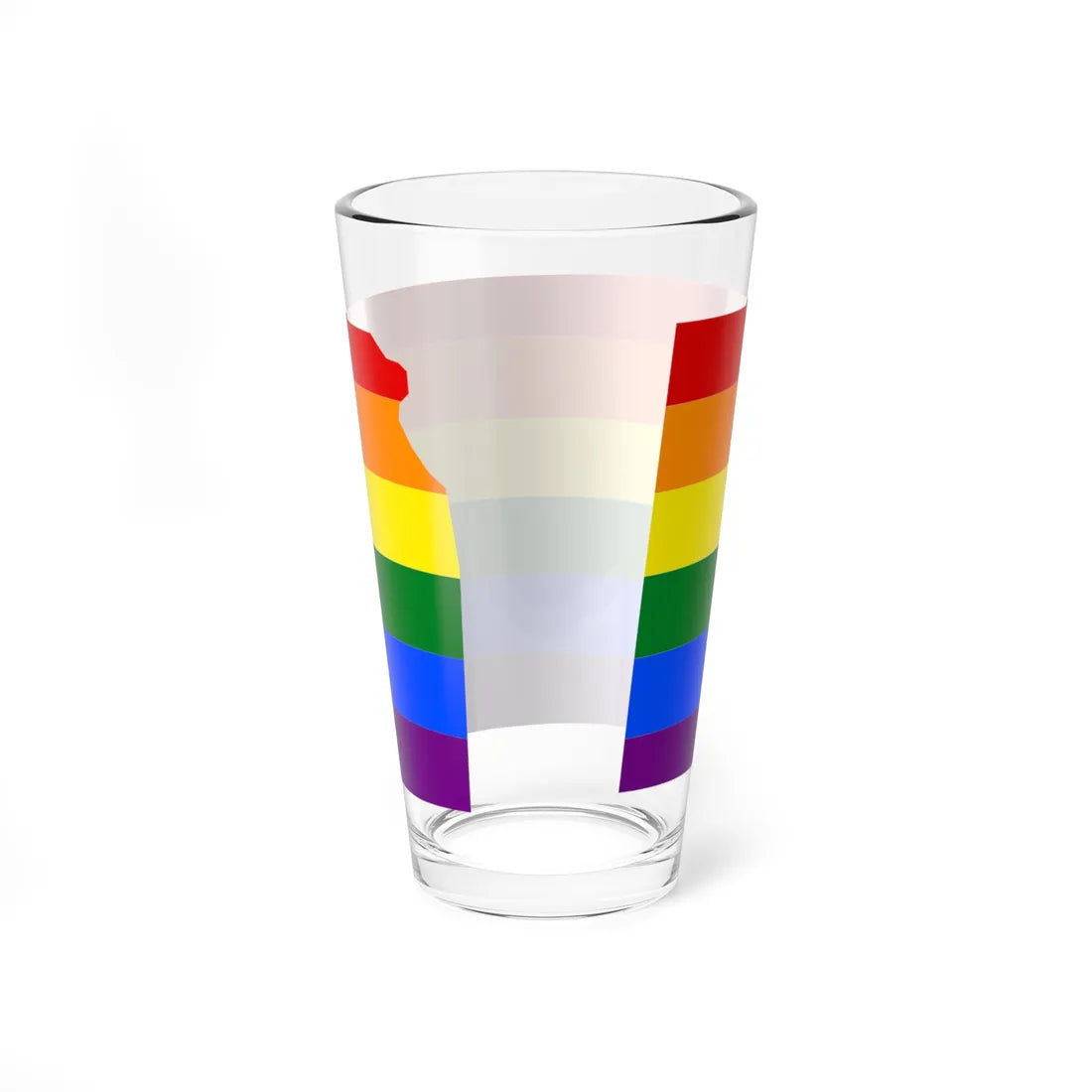LGBT flag map of Kansas (United States) Pint Glass 16oz - Go Mug Yourself