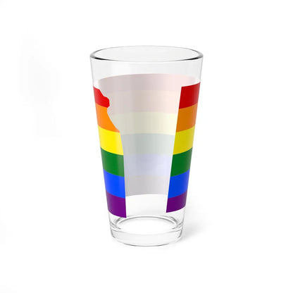 LGBT flag map of Kansas (United States) Pint Glass 16oz - Go Mug Yourself