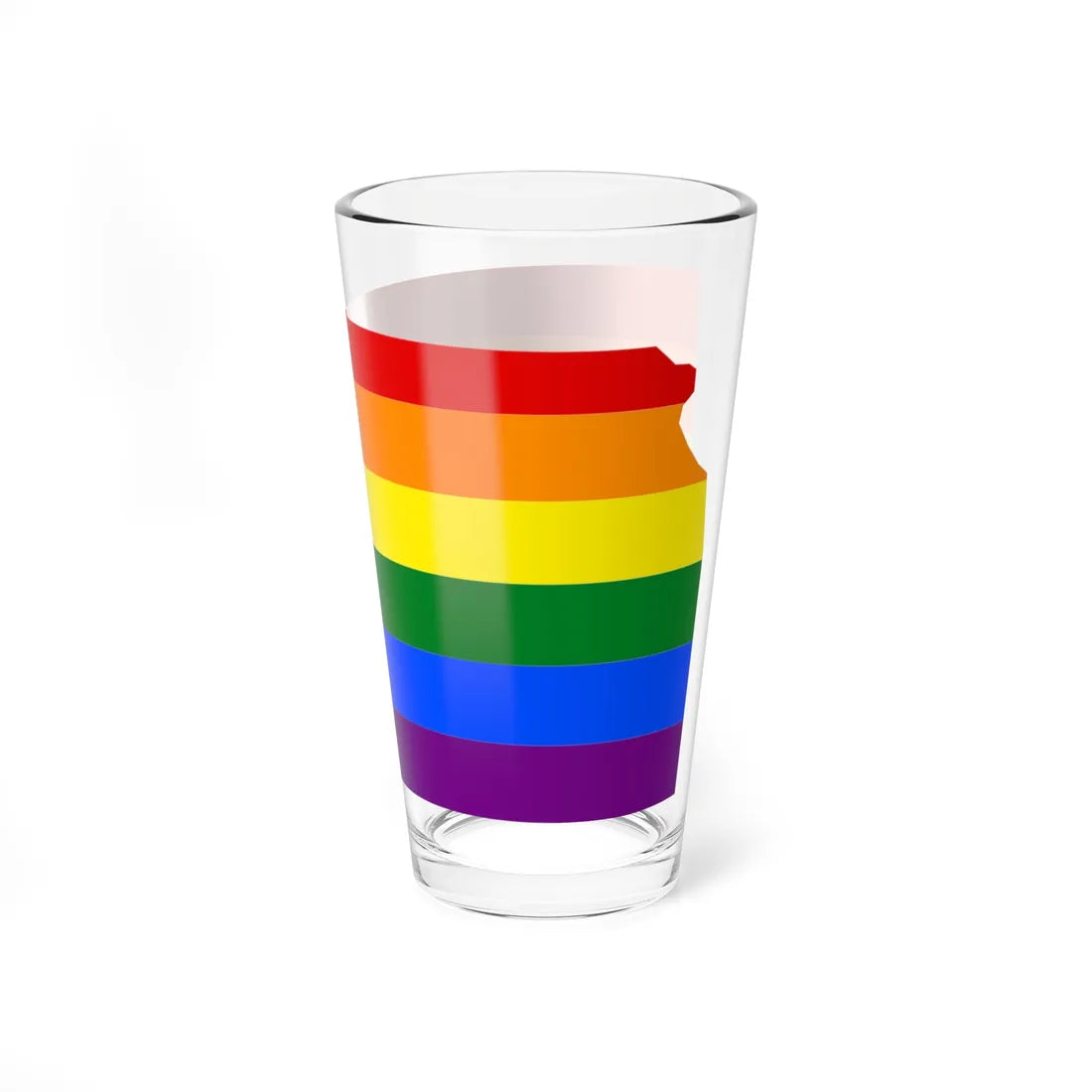 LGBT flag map of Kansas (United States) Pint Glass 16oz - Go Mug Yourself