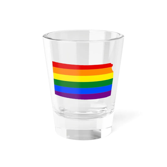 LGBT flag map of Kansas (United States) Shot Glass 1.5oz 1.5oz - Go Mug Yourself