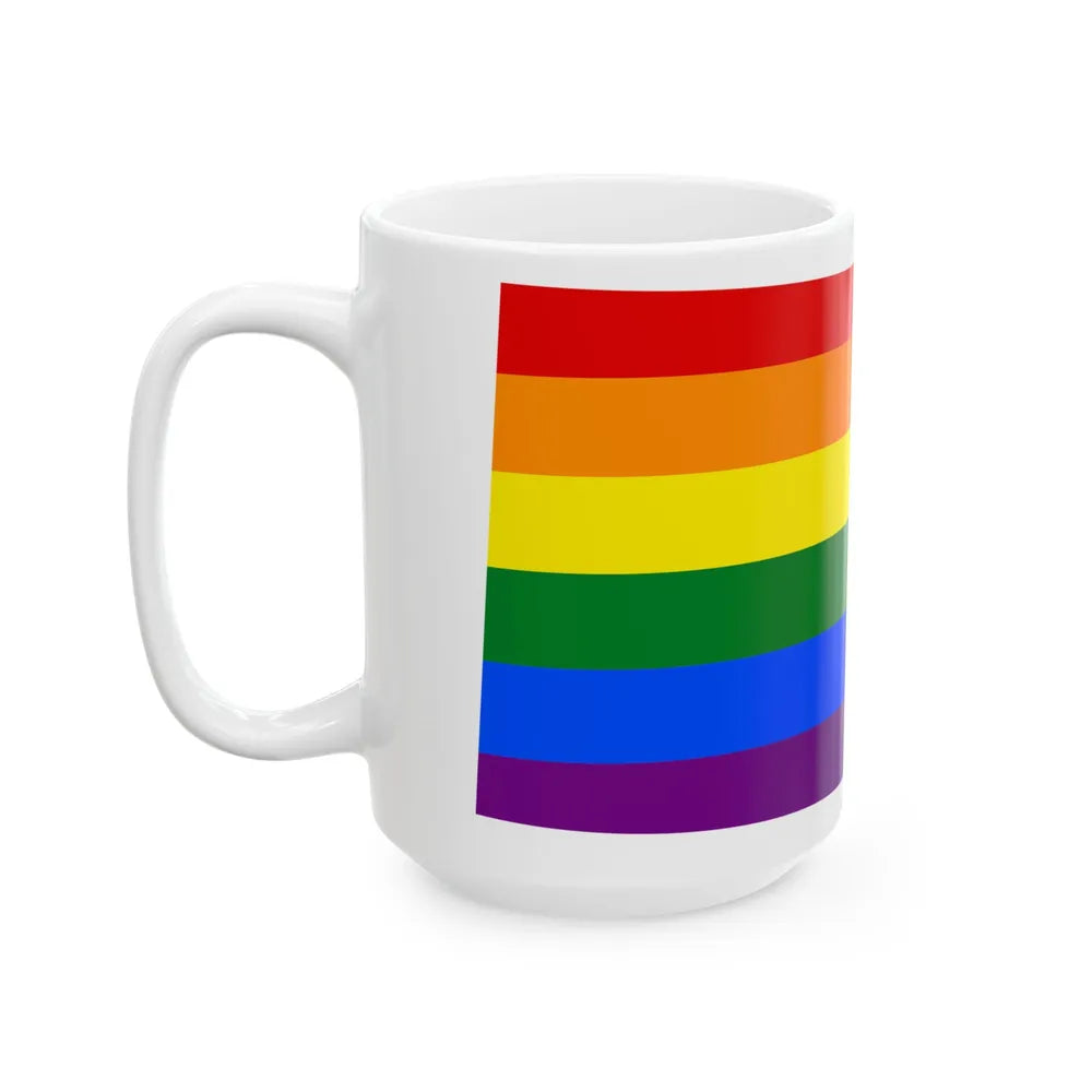 LGBT flag map of Kansas (United States) White Coffee Mug - Go Mug Yourself