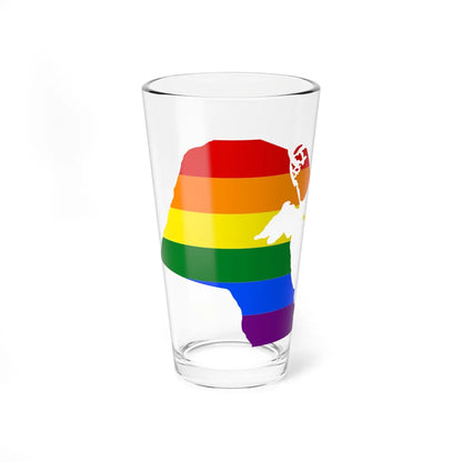 LGBT flag map of Kuwait (Kuwait) Pint Glass 16oz 16oz - Go Mug Yourself
