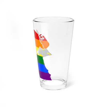 LGBT flag map of Kuwait (Kuwait) Pint Glass 16oz - Go Mug Yourself