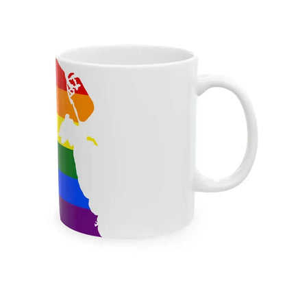 LGBT flag map of Kuwait (Kuwait) White Coffee Mug - Go Mug Yourself