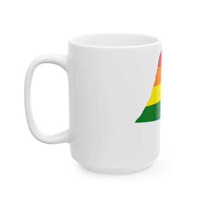 LGBT flag map of Kuwait (Kuwait) White Coffee Mug - Go Mug Yourself