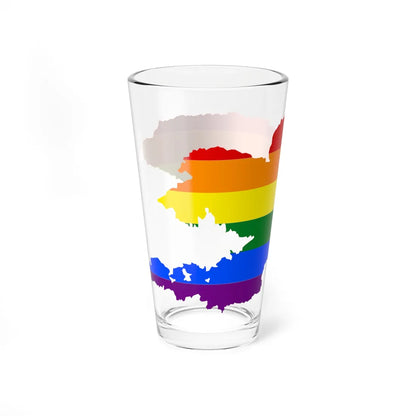 LGBT flag map of Kyrgyzstan (Kyrgyzstan) Pint Glass 16oz - Go Mug Yourself