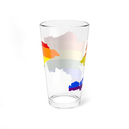 LGBT flag map of Kyrgyzstan (Kyrgyzstan) Pint Glass 16oz - Go Mug Yourself