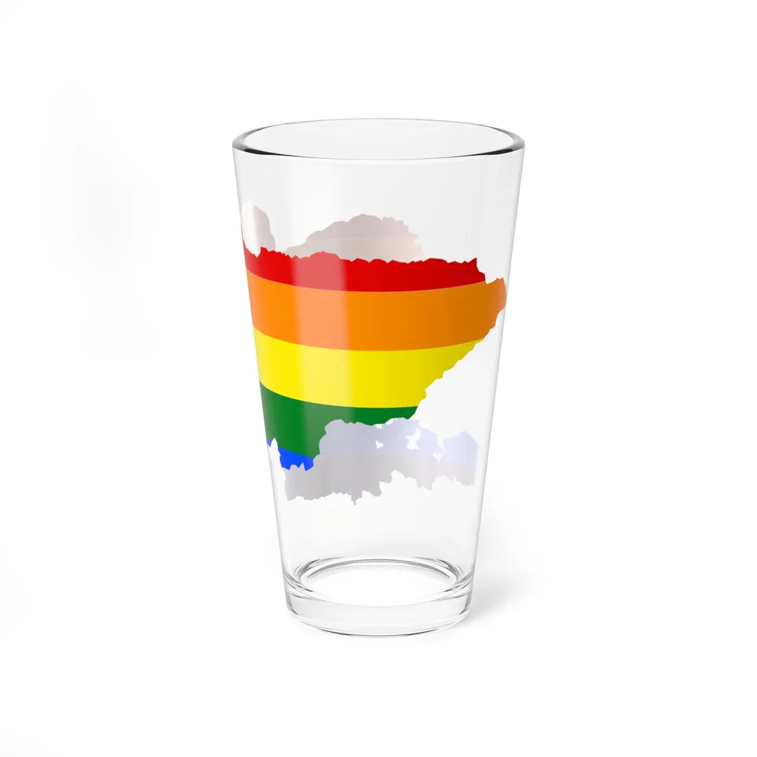 LGBT flag map of Kyrgyzstan (Kyrgyzstan) Pint Glass 16oz - Go Mug Yourself