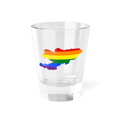 LGBT flag map of Kyrgyzstan (Kyrgyzstan) Shot Glass 1.5oz 1.5oz - Go Mug Yourself