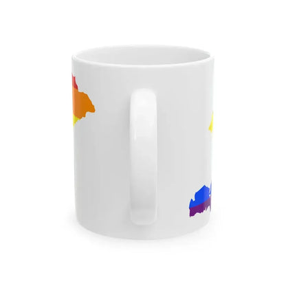 LGBT flag map of Kyrgyzstan (Kyrgyzstan) White Coffee Mug - Go Mug Yourself
