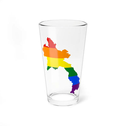 LGBT flag map of Laos (Laos) Pint Glass 16oz 16oz - Go Mug Yourself