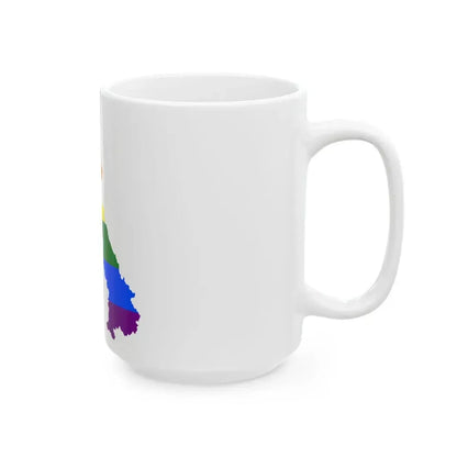 LGBT flag map of Laos (Laos) White Coffee Mug - Go Mug Yourself