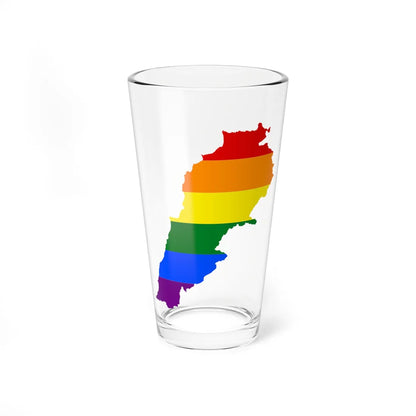 LGBT flag map of Lebanon (Lebanon) Pint Glass 16oz 16oz - Go Mug Yourself