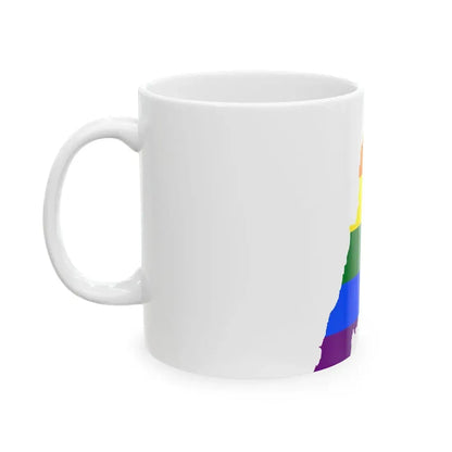 LGBT flag map of Lebanon (Lebanon) White Coffee Mug - Go Mug Yourself