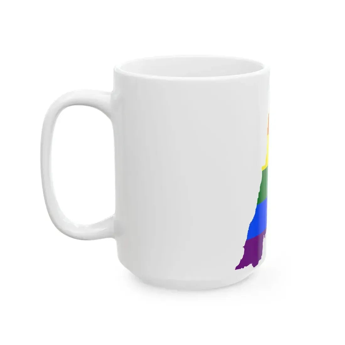 LGBT flag map of Lebanon (Lebanon) White Coffee Mug - Go Mug Yourself