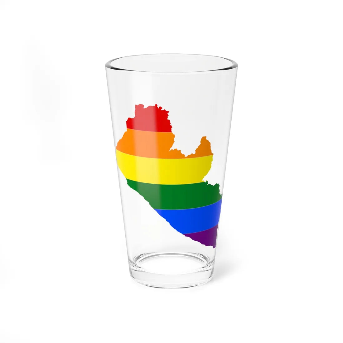 LGBT flag map of Liberia (Liberia) Pint Glass 16oz 16oz - Go Mug Yourself