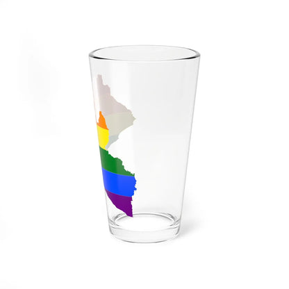 LGBT flag map of Liberia (Liberia) Pint Glass 16oz - Go Mug Yourself
