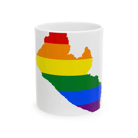 LGBT flag map of Liberia (Liberia) White Coffee Mug 11oz - Go Mug Yourself