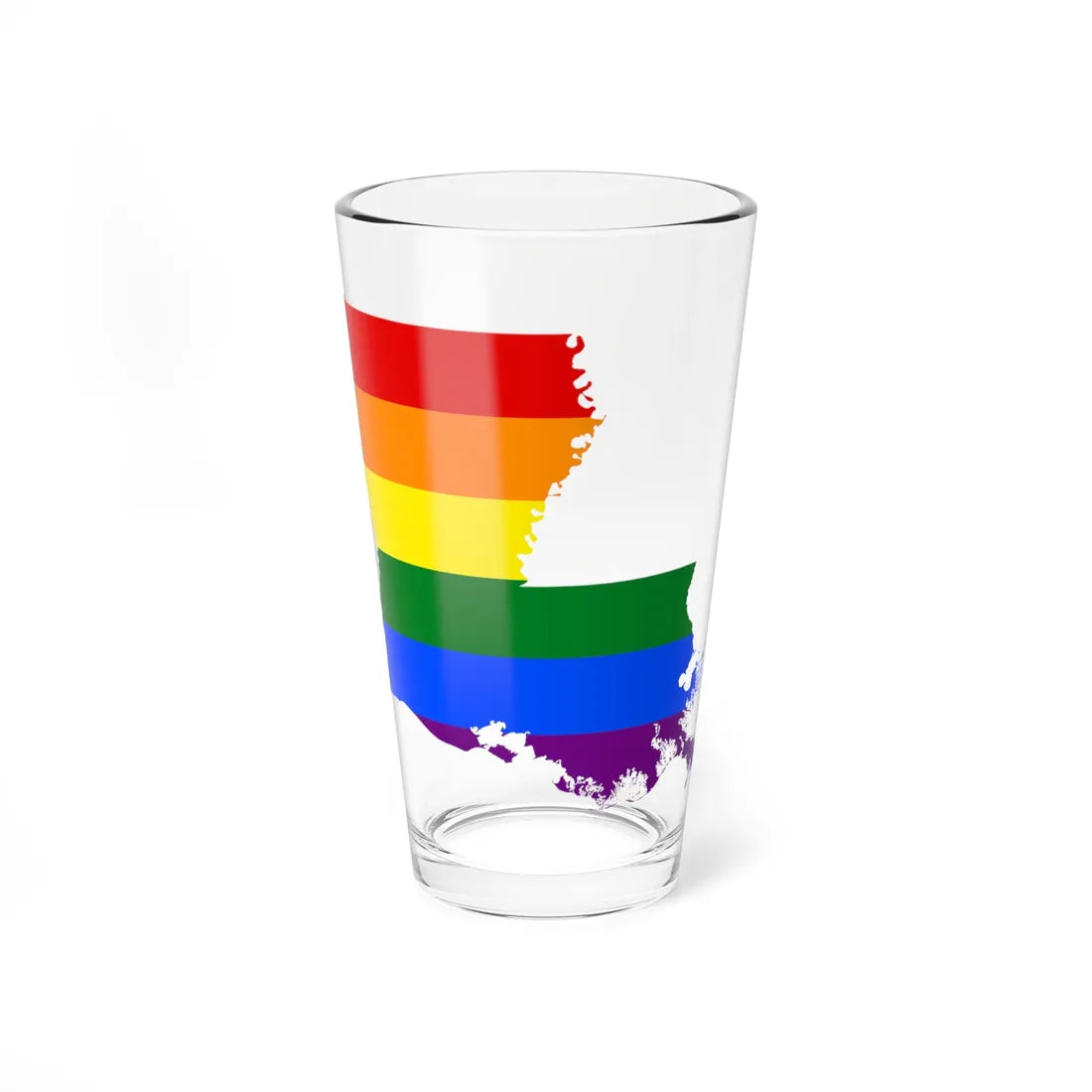 LGBT flag map of Louisiana (United States) Pint Glass 16oz 16oz - Go Mug Yourself