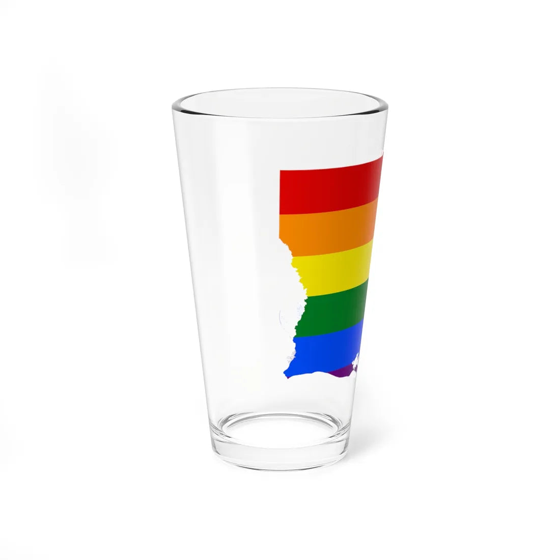 LGBT flag map of Louisiana (United States) Pint Glass 16oz - Go Mug Yourself