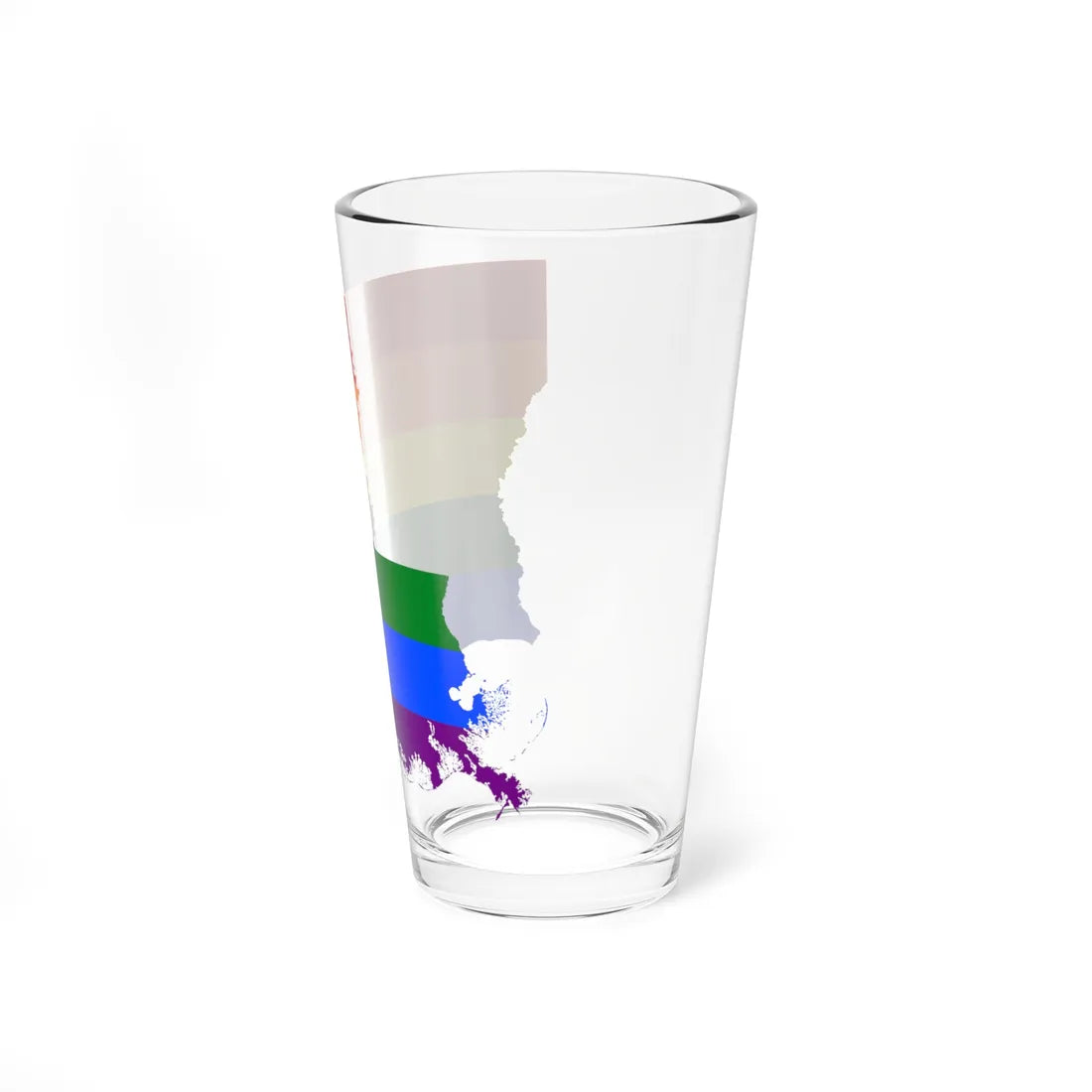 LGBT flag map of Louisiana (United States) Pint Glass 16oz - Go Mug Yourself